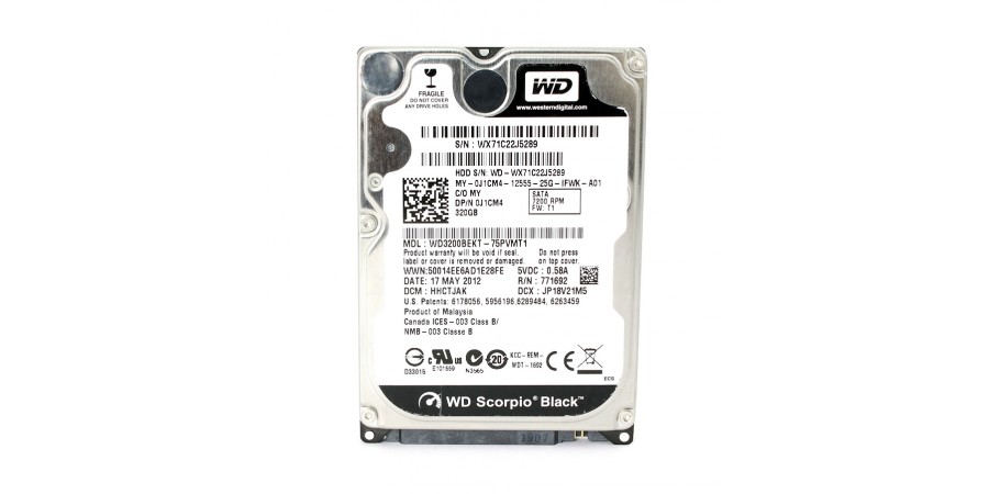 Western Digital 320GB HDD Scorpio Black WD3200BEKT 2,5" SATA 7200RPM / 9mm