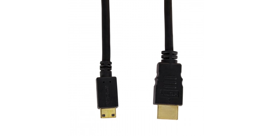 SAVIO KABEL mini HDMI MĘSKIE - HDMI MĘSKIE CL-09 1,5m, czarny, złote końcówki